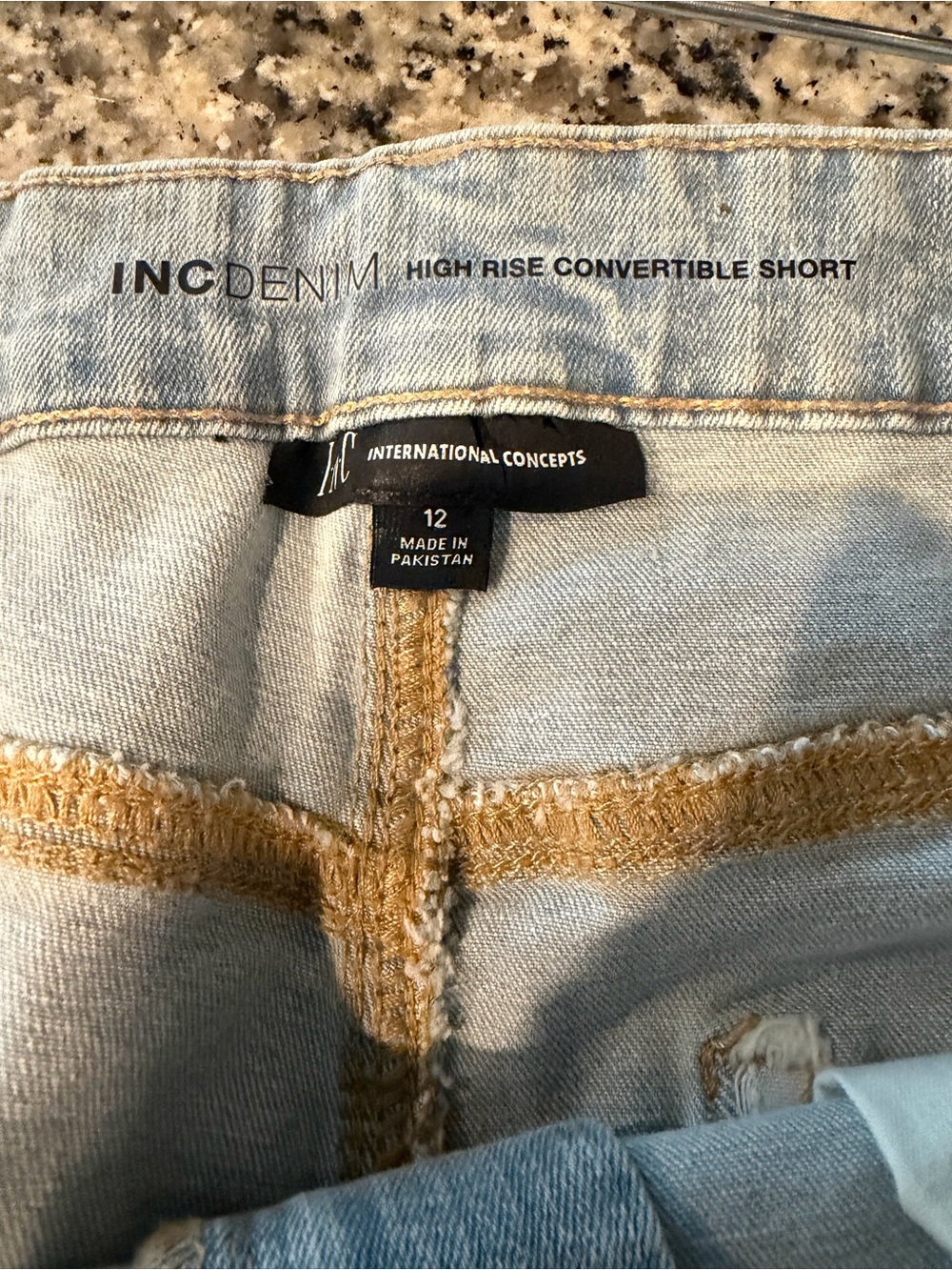 INC International Concepts Light Blue Denim Roll-Hem Shorts - Picture 7 of 8